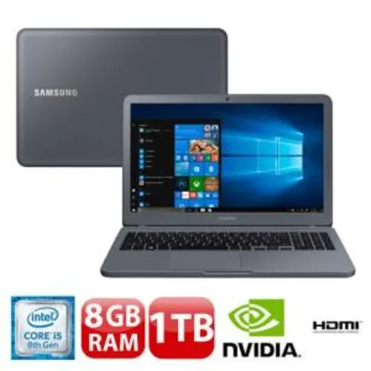 Notebook Samsung Core i5-8250U 8GB 1TB Placa de Vídeo 2GB Tela 15.6” Windows 10 Expert X40 NP350XAA-XD1BR - R$2374