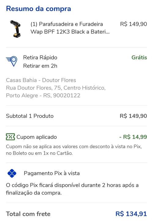 Imagem na descrição da promoção