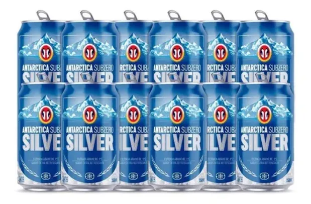 Cerveja Antarctica Subzero Silver 350ml - Pack 12 Unidades