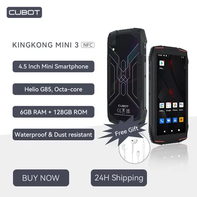 Cubot KingKong MINI 3, mini celular, android smartphone, 4,5 polegadas, Helio G85, Octa-core, 6GB RA