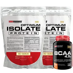 4Kg Optimum Isolate Whey Protein  Baunilha + Bcaa 100g - Bodybuilders