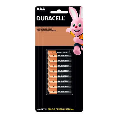 Pilha Duracell aaa Alcalina 16 Unidades