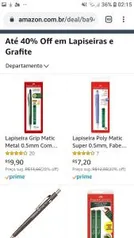 ATÉ 40% OFF EM LAPISEIRAS E GRAFITE COM FRETE GRÁTIS PRIME