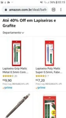 ATÉ 40% OFF EM LAPISEIRAS E GRAFITE COM FRETE GRÁTIS PRIME