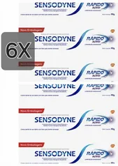 [REC] 6 Unidade Sensodyne Creme Dental Rápido Alívio e Proteção Duradoura - 90g