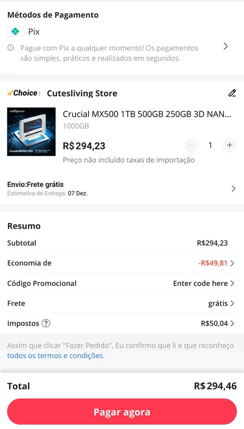 Imagem na descrição da promoção