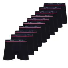 Kit 10 Cueca Boxer Adulto Lupo 523 Pretas