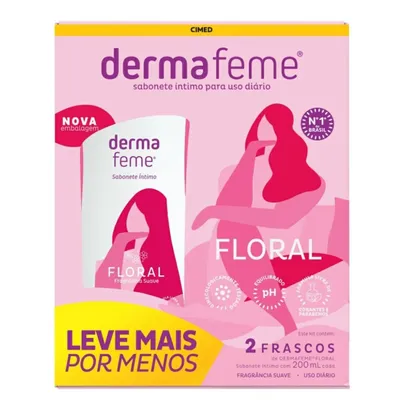 Sabonete Líquido Íntimo Dermafeme Floral 2 Unidades De 200ml Cada