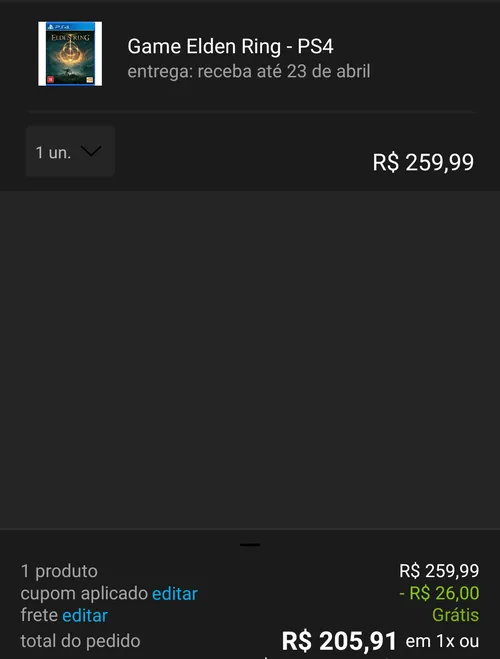 Imagem na descrição da promoção