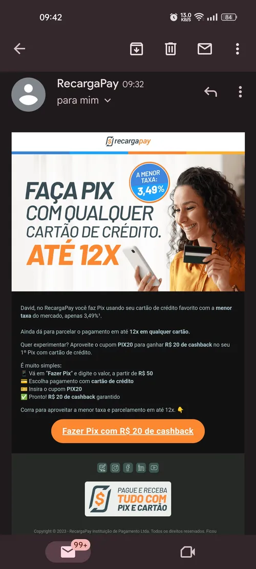 Imagem na descrição da promoção