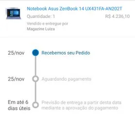 (Cliente Ouro + App) Notebook Asus Zenbook 14 UX431FA-AN202T R$4236