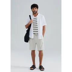 [Com Cashback Pelando R$ 59] Short Hering Cargo Com Linho Masculino