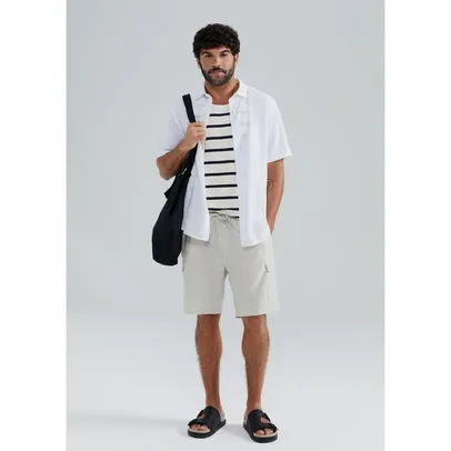 [Com Cashback Pelando R$ 59] Short Hering Cargo Com Linho Masculino