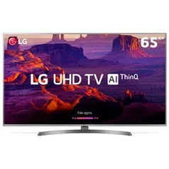 Smart TV LED 65" Ultra HD 4K LG 65UK6540PSB com IPS, Inteligência Artificial ThinQ AI, WI-FI, HDR 10 Pro - R$4800