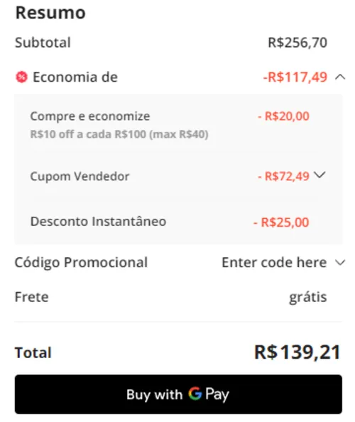 Imagem na descrição da promoção