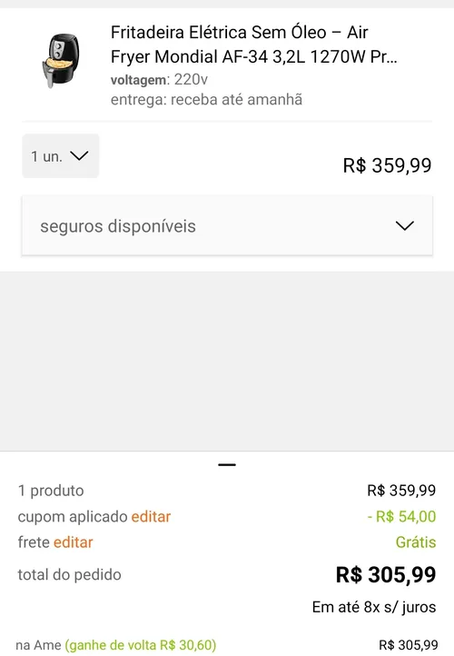 Imagem na descrição da promoção