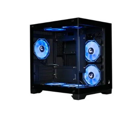 Gabinete Gamer Rise Mode Galaxy Glass M Mini, M-ATX, Lateral e Frontal em Vidro Temperado, Preto - RM-GA-GGMN-FB