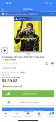 Cyberpunk 2077 para PS4 CD Projekt Red | R$60