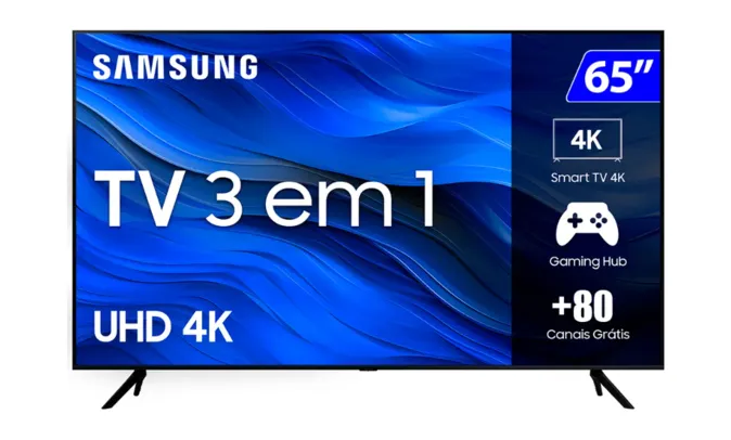 Smart TV SAMSUNG 65” 4K Wi-Fi Crystal UHD Comando de Voz Bluetooth ALEXA Modelo 65CU7700