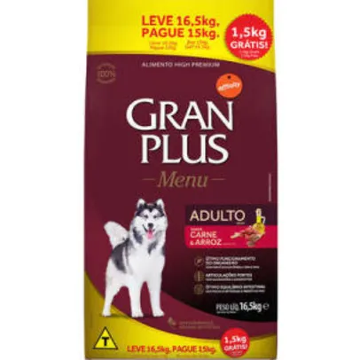 Ração Affinity PetCare GranPlus Menu Carne e Arroz para Cães Adultos 16,5 kg