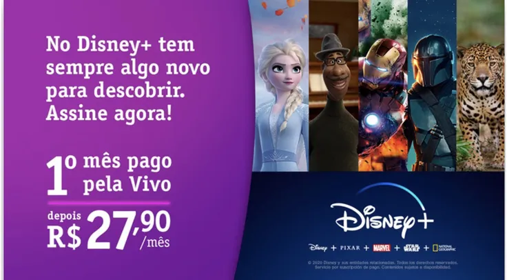 Disney + 1 Mês Grátis (Clientes Vivo Móvel)