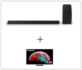 Soundbar Samsung HWQ800C, 5.1.2 Canais, Alexa Int. + Samsung Smart TV 55" Polegadas OLED 4K 55S90C 2023