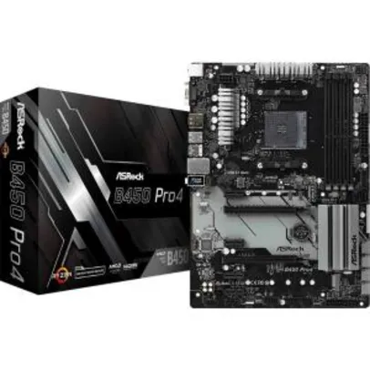 Placa Mãe ASRock B450 PRO4, Chipset B450, AMD AM4, ATX, DDR4 | R$769