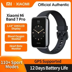 SMARTWATCH XIAOMI BAND 7 PRO - GPS, Tela AMOLED 1.64", 