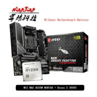 Processador Amd Ryzen 5 3600x + Placa mãe MSI Mag B550M Morteiro | R$2.015
