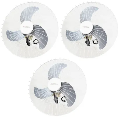 Foto do produto Kit 3 Ventiladores Parede 60cm 200W Industrial Turbo Turbão 3 Pás Bivolt 110V 220V Branco Vitalex - Bivolt