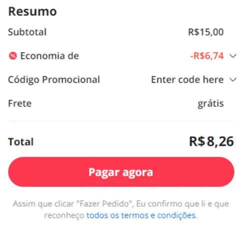 Imagem na descrição da promoção