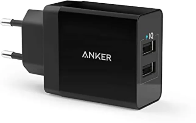 Carregador de Parede Anker PowerPort com 2 portas USB - Preto | R$35