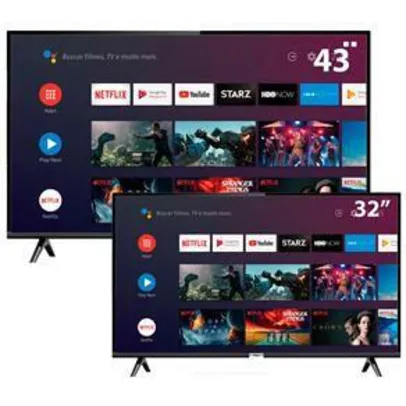 Smart TV LED 43" Full HD TCL + Smart TV LED 32" TCL | R$2199