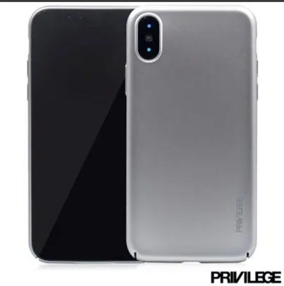 Capa protetora para iPhone X Slim em TPU Cinza - Privilege | R$ 5