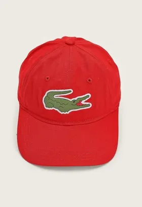 Boné Aberto Lacoste Aba Curva Logo Vermelho (BIG CROC)