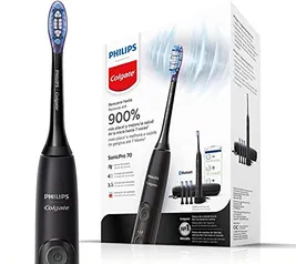 Escova de dente Elétrica Philips Colgate SonicPro 70 recarregável bivolt, Preta 