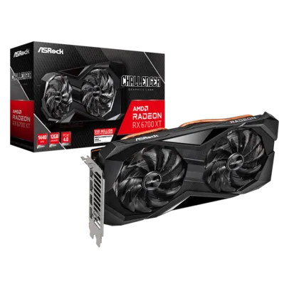 Placa de Vïdeo ASRock Radeon RX 6700 XT Challenger, 12GB, GDDR6, FSR, Ray Tracing, 90-GA2KZZ-00UANF