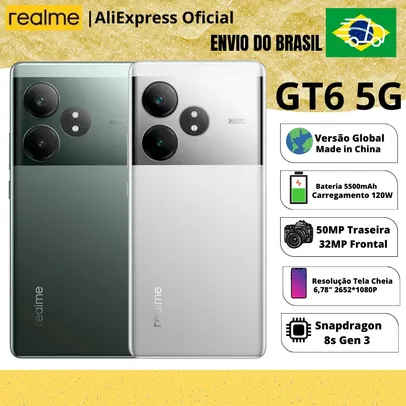 [DoBrasil] Smartphone Realme GT6 5G 12RAM e 256GB