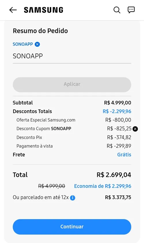 Imagem na descrição da promoção