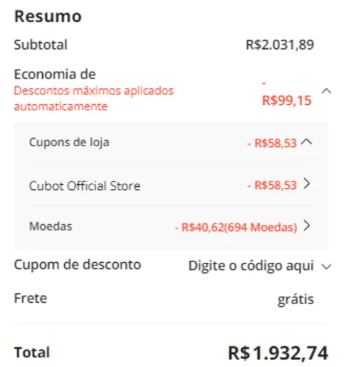 Imagem na descrição da promoção