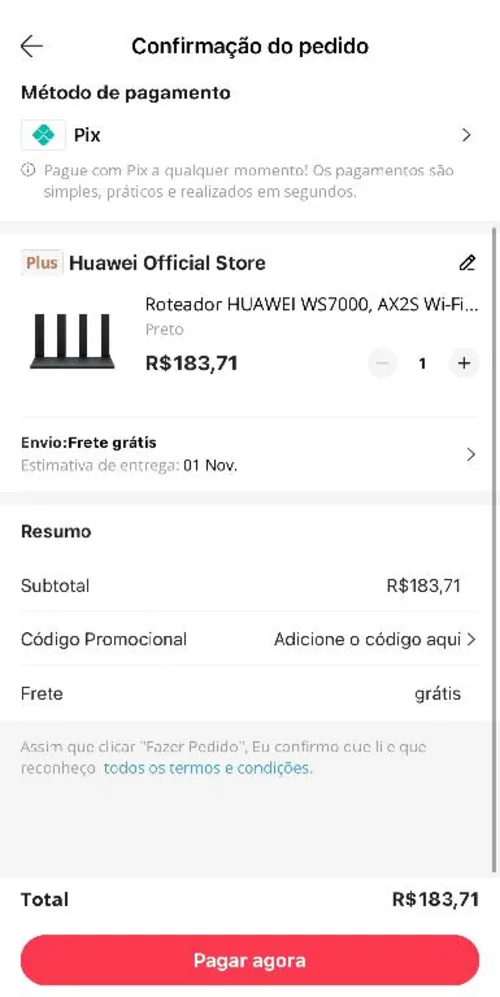 Imagem na descrição da promoção