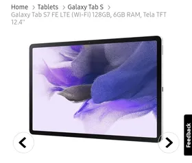 Galaxy Tab S7 FE LTE (Wi-Fi) 128GB, 6GB RAM, Tela TFT 12.4'' Prata + galaxy smart watch 4 preto 40'