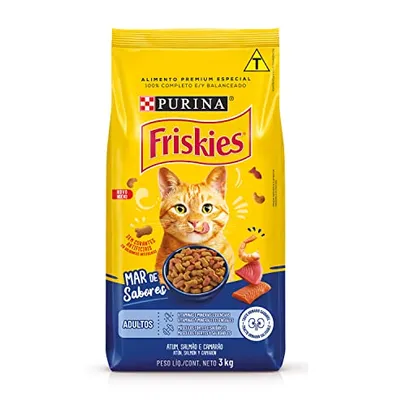 (recorrência) Friskies Ração Seca Para Gatos Adultos Peixes E Frutos Do Mar 3Kg