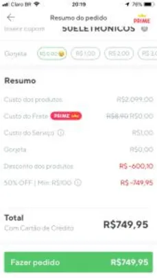 [Carrefour] Eletrônicos pelo Rappi com 50% desconto