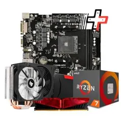 KIT UPGRADE: RYZEN 7 2700, ASROCK A320M, 8GB 2666MHZ, SSD 256GB, | R$ 2435