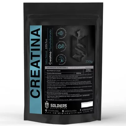 Creatina Monohidratada 250g - 100% Pura Importada - Soldiers Nutrition