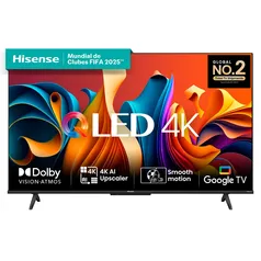 Smart TV Hisense 50 Polegadas 50Q6N 4K UHD QLED HDR10mais Dolby Vision Atmos Google TV