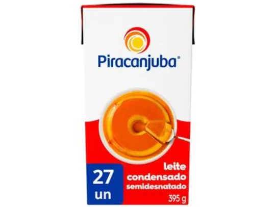 [R$4,99 unid] Kit 27 Unidades Leite Condensado Semidesnatado - Piracanjuba 395g Cada 