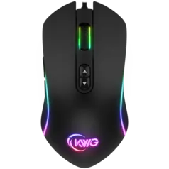 Mouse Gamer KWG Orion P1, 12000 DPI, 7 Botões, Black | R$99