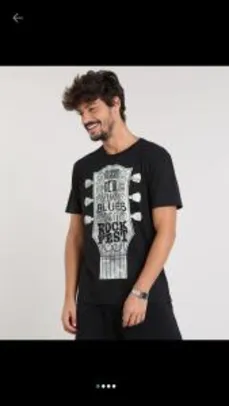 camiseta masculina guitarra manga curta | R$ 10